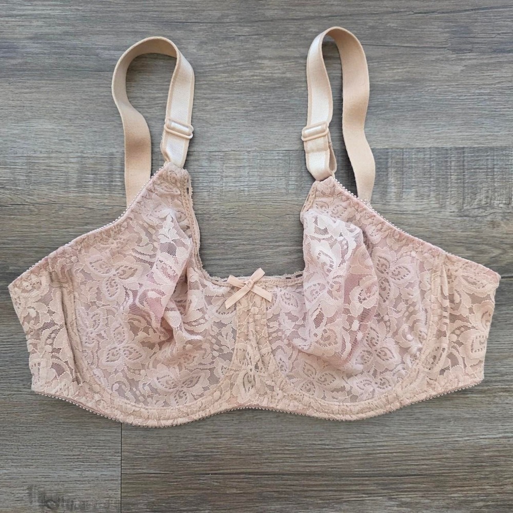 Bali Lace N Smooth Unlined Underwire Bra 34D Beige 3432